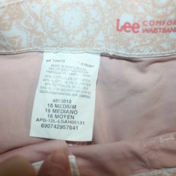 Lee Fit Innovations Pink Stretch Capri Comfort Waist hemline ties size 16 NEW… - Picture 8 of 8